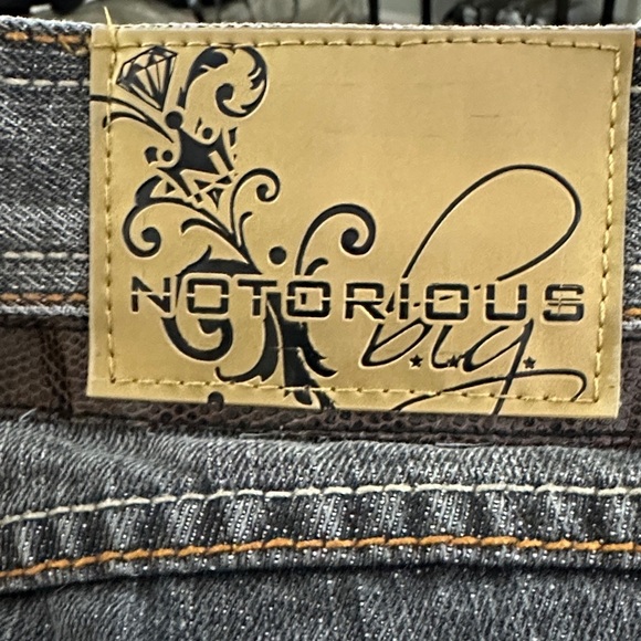 VTG Y2K Notorious B.I.G. Gray Distressed Denim Jeans Hip Hop Grunge Men's 36x30 - Picture 6 of 15